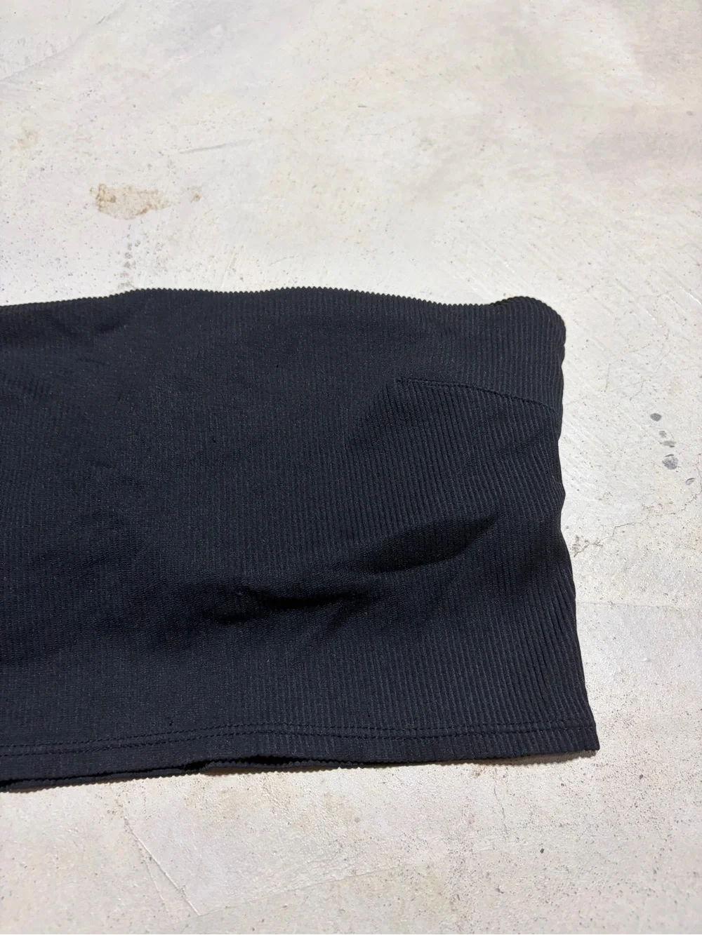 Aerie Black Ribbed swim Bandeau Top large